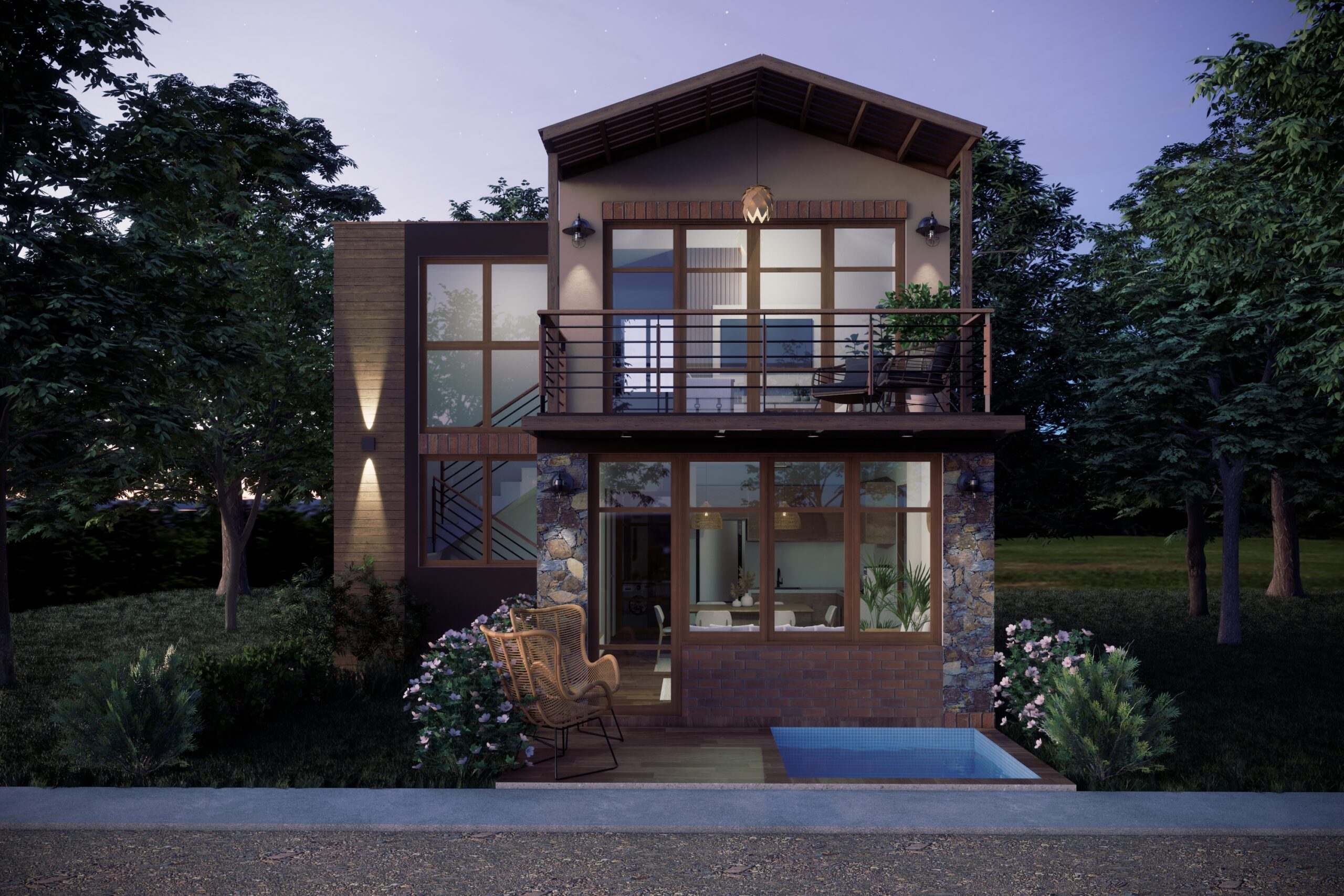 Diseño de casa de campo GE4 en Huacho